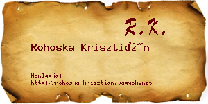 Rohoska Krisztián névjegykártya